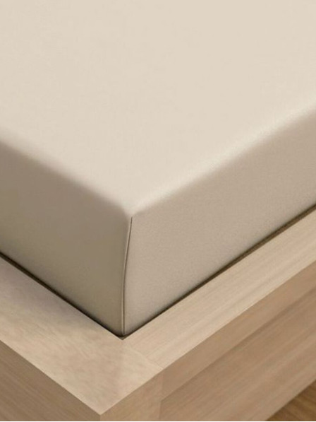 Kvalitex Jersey-Spannbettlaken mit Lycra Einzelbett 90x200cm hellbeige Kvalitex