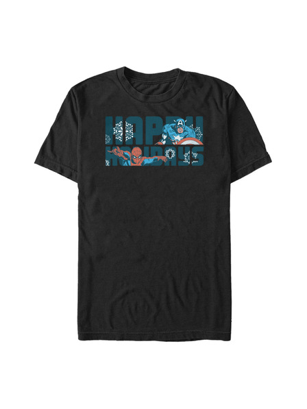 ZOOT.Fan Schwarzes Herren Marvel Happiest Of Holidays T-Shirt