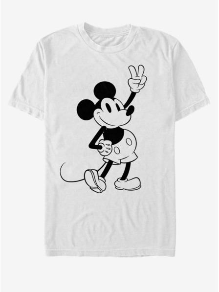 ZOOT.Fan Weißes Herren Disney T-Shirt mit einfachem Mickey-Umriss