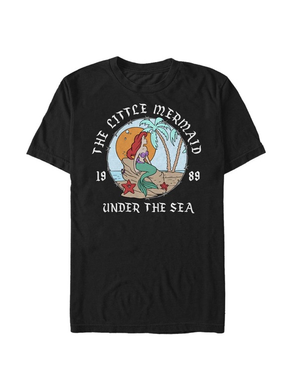 ZOOT.Fan Schwarzes Herren-T-Shirt Disney Mermaid Beach_90.psd