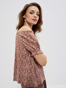 Moodo Braune Damenbluse mit Blumenmuster Moodo