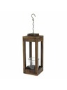 Casa de Engel Holzkerzenhalter mit Glas, natur, 0/8