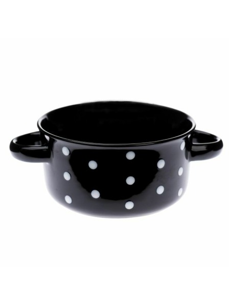 Casa de Engel Keramische Schüssel, schwarz mit Punkten, 560ml, 6/24
