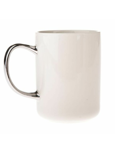 Casa de Engel Porzellan-Tasse mit silbernem Henkel, 425ml, 12/36