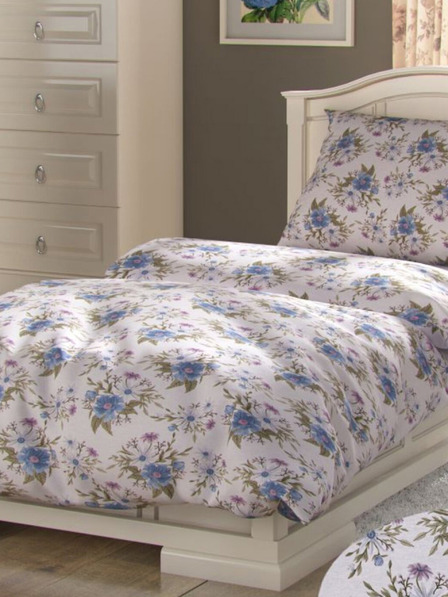 Kvalitex Baumwollbettwäsche PROVENCE COLLECTION 140x200, 70x90cm ELISA blau
