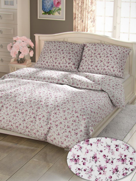 Kvalitex Französische Baumwollbettwäsche Provence Collection 220x200, 70x90cm Violeta lila Qualitex