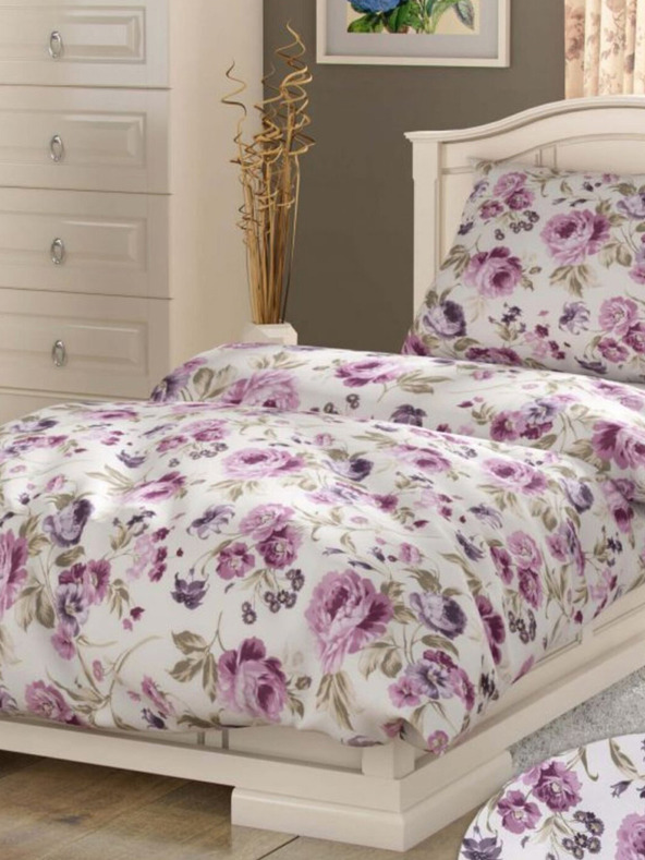Kvalitex Französische Baumwollbettwäsche PROVENCE COLLECTION 240x200, 70x90cm Daniela lila