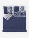 Kvalitex Französische Baumwollbettwäsche Standard Canzone blau 200x200, 70x90cm Qualitex