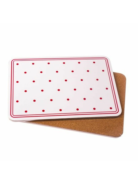 Casa de Engel Kork-Tischset - weiß mit Punkten - 2er-Set, 0/18