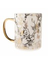 Casa de Engel Porzellanbecher mit goldenem Henkel, 425ml, 12/36