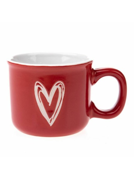 Casa de Engel Keramischer Becher mit Herz, rot, 90ml, 12/96