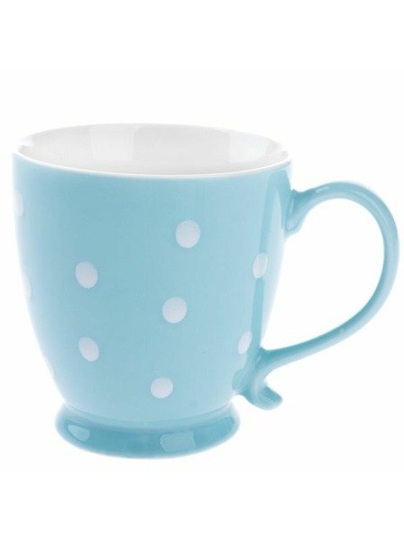 Casa de Engel Porzellanbecher, blau mit Punkten, 440ml, 6/36