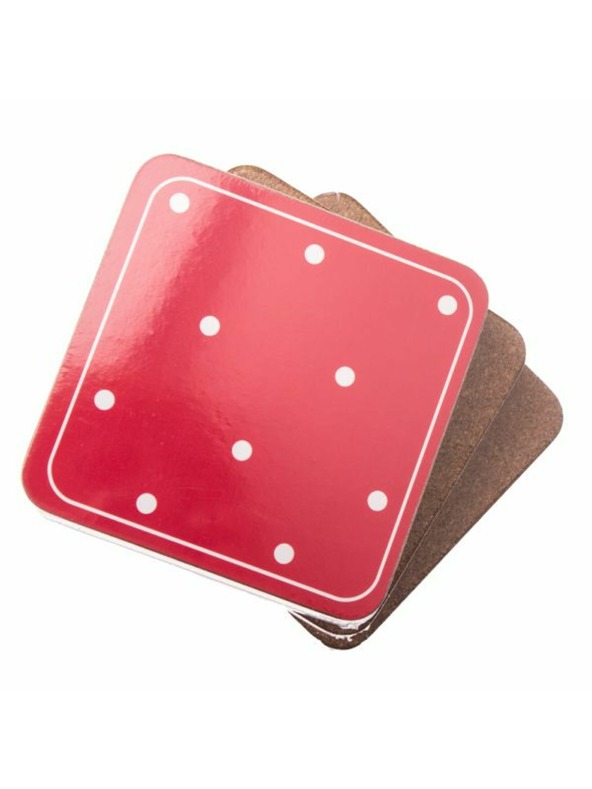 Casa de Engel Korkuntersetzer - rot mit Punkten - 6er Set, 0/60