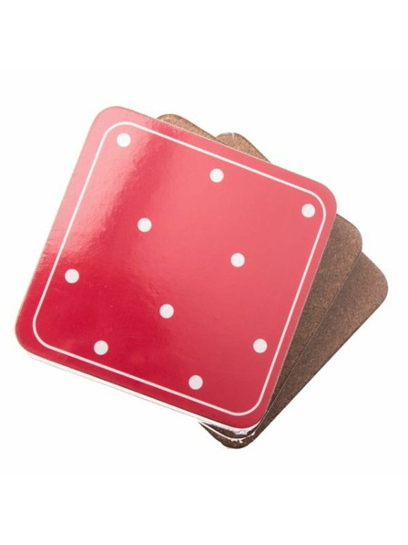 Casa de Engel Korkuntersetzer - rot mit Punkten - 6er Set, 0/60