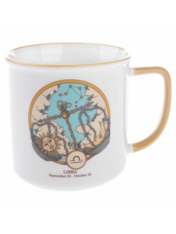Casa de Engel Porzellanbecher, Sternzeichen - Waage, 460ml, 6/36