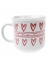 Casa de Engel Keramischer Becher mit Herzen, weiß, 450ml, 6/36