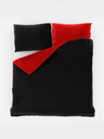 Kvalitex Satin-Französische Bettwäsche LUXURY COLLECTION 1+2, 240x200, 70x90cm rot / schwarz Kvalitex