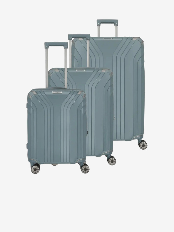 Travelite Dreier-Set Travelite Elvaa 4w S,M,L Reisekoffer in grau blau