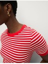Marks & Spencer Gestreiftes T-Shirt aus reiner Baumwolle Marks & Spencer rot