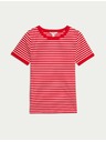 Marks & Spencer Gestreiftes T-Shirt aus reiner Baumwolle Marks & Spencer rot