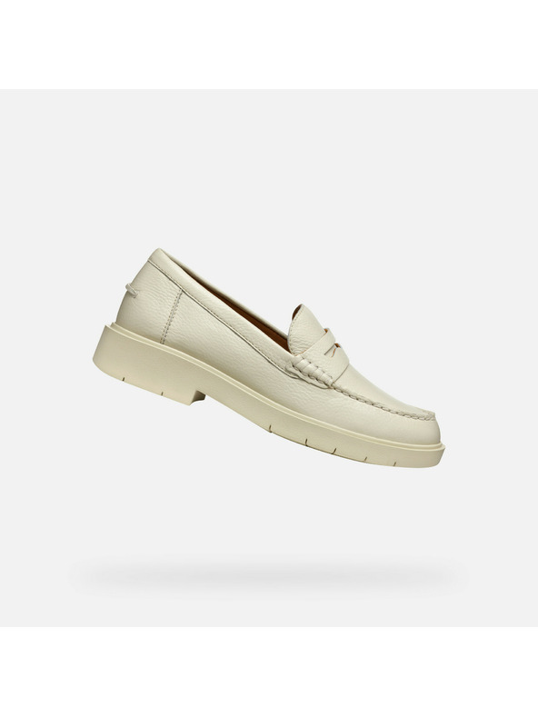 Geox Cremefarbene Damen-Mokassins Geox Spherica EC1