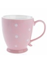 Casa de Engel Porzellanbecher, rosa mit Punkten, 440ml, 6/36