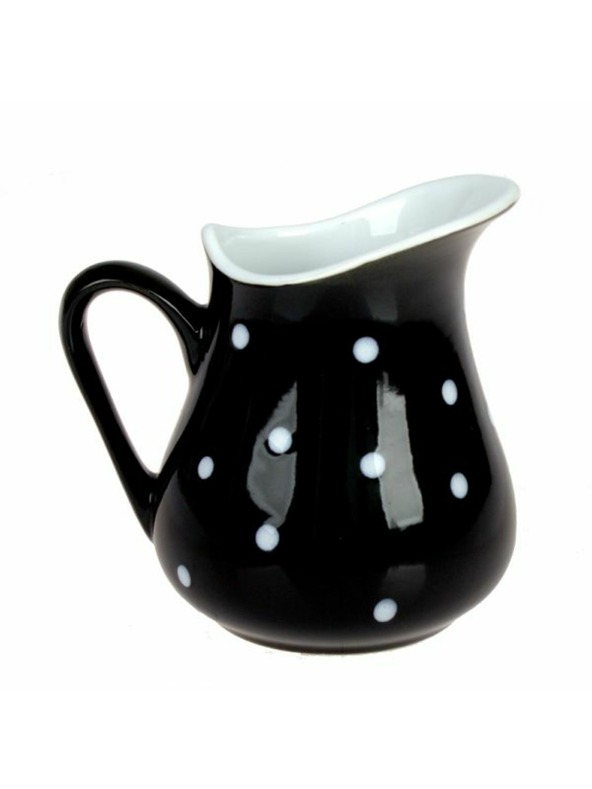 Casa de Engel Keramischer Krug, schwarz mit Punkten, 500ml, 6/24