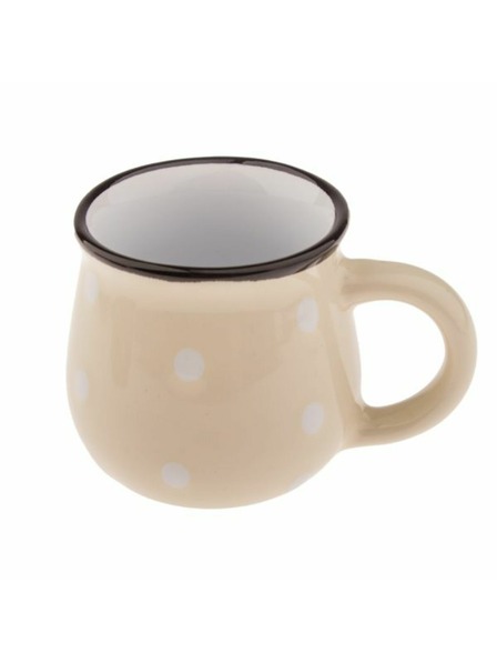 Casa de Engel Keramische Tasse - cremefarbig mit Punkten, 75ml, 24/144