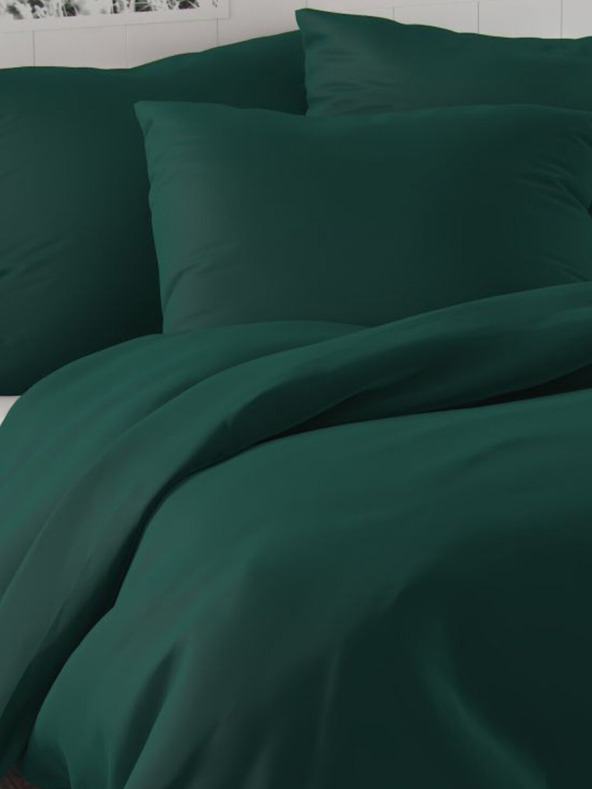 Kvalitex Satin-Bettwäsche LUXURY COLLECTION 140x200, 70x90cm dunkelgrün
