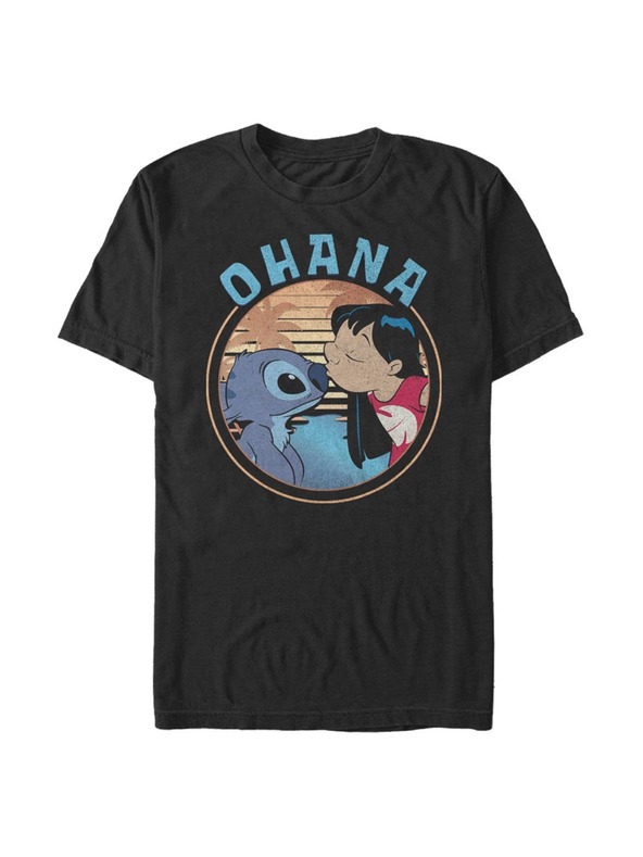 ZOOT.Fan Schwarzes Herren Disney Lilo und Stitch Ohana T-Shirt