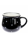 Casa de Engel Keramikbecher, schwarz mit weißen Punkten, 770ml, 6/24