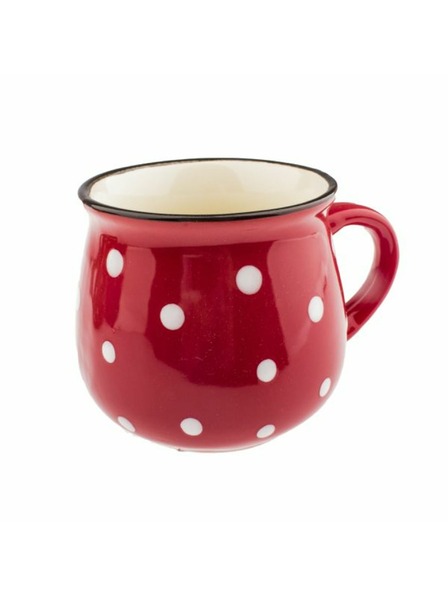 Casa de Engel Keramikbecher, rot mit Punkten, 75ml, 24/144