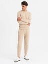 Ombre Clothing Herren Baumwoll-Sweatshirt BASIC + Jogginghose beige Ombre Clothing