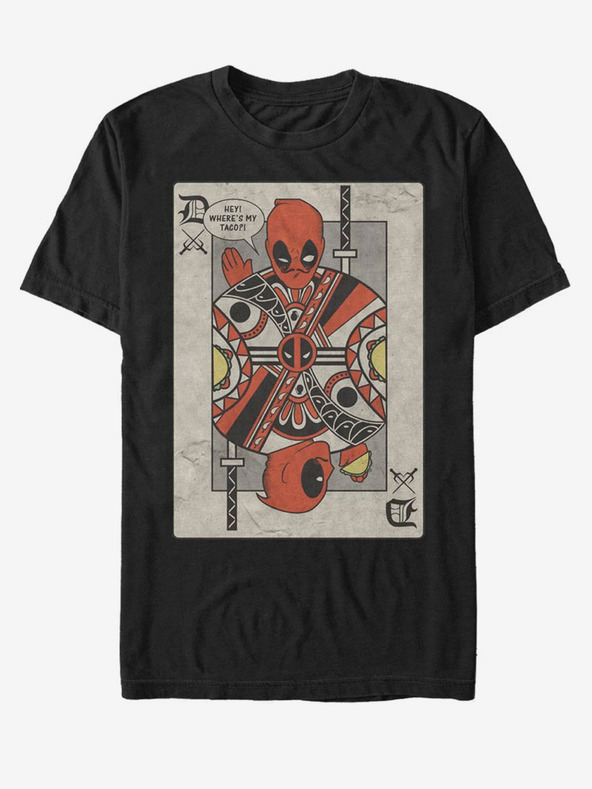 ZOOT.Fan Schwarzes unisex Marvel Deadpool Spielkarten-T-Shirt