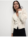 Marks & Spencer Lockerer Pullover mit V-Ausschnitt und Textur, mit hohem Baumwollanteil von Marks & Spencer beige
