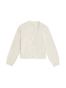 Marks & Spencer Lockerer Pullover mit V-Ausschnitt und Textur, mit hohem Baumwollanteil von Marks & Spencer beige