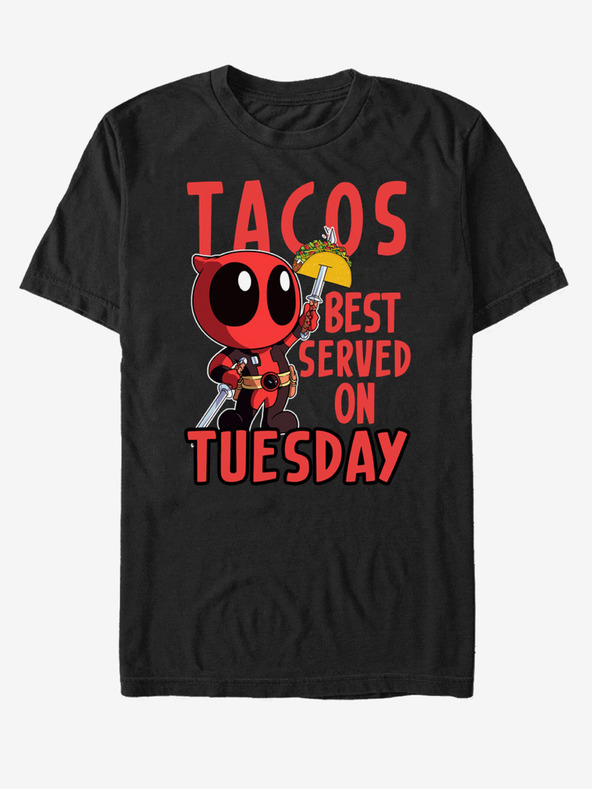 ZOOT.Fan Schwarzes unisex Marvel Served Tuesday T-shirt