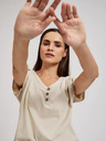 Moodo Damen-T-Shirt beige MOODO