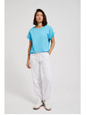 Moodo Blaues Damen-T-Shirt Moodo