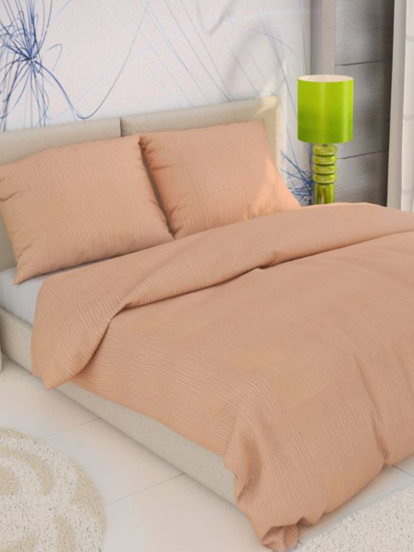 Kvalitex French crepe bedding set 200x200, 70x90cm salmon Kvalitex