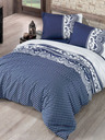 Kvalitex Französische Baumwollbettwäsche Standard Canzone blau 240x220, 70x90cm Kvalitex
