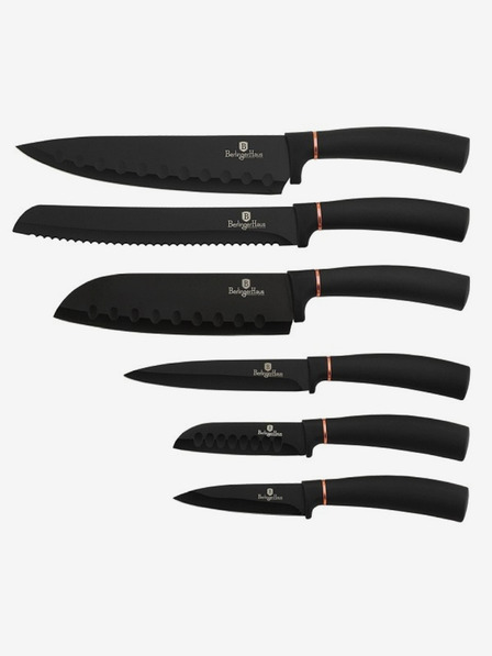 Berlingerhaus 6-teiliges Messerset mit Antihaftbeschichtung BERLINGERHAUS Black Rose Collection
