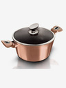 Berlingerhaus Kochtopf mit Marmoroberfläche und Deckel 24 cm Rosegold Metallic Line BERLINGERHAUS