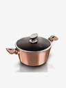 Berlingerhaus Kasserolle mit Marmoroberfläche und Deckel 30 cm Rosegold Metallic Line BERLINGERHAUS