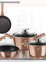 Berlingerhaus Kasserolle mit Marmoroberfläche und Deckel 30 cm Rosegold Metallic Line BERLINGERHAUS