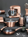 Berlingerhaus Kasserolle mit Marmoroberfläche und Deckel 30 cm Rosegold Metallic Line BERLINGERHAUS