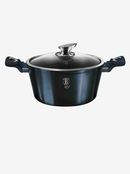 Berlingerhaus Kochtopf mit Marmoroberfläche und Deckel 24 cm BERLINGERHAUS Metallic Line Aquamarine Edition