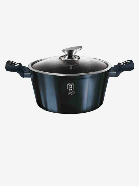 Berlingerhaus Kochtopf mit Marmoroberfläche und Deckel 24 cm BERLINGERHAUS Metallic Line Aquamarine Edition