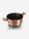 Berlingerhaus Kasserolle mit Marmoroberfläche und Deckel 28 cm Rosegold Metallic Line BERLINGERHAUS