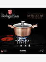 Berlingerhaus Kasserolle mit Marmoroberfläche und Deckel 28 cm Rosegold Metallic Line BERLINGERHAUS